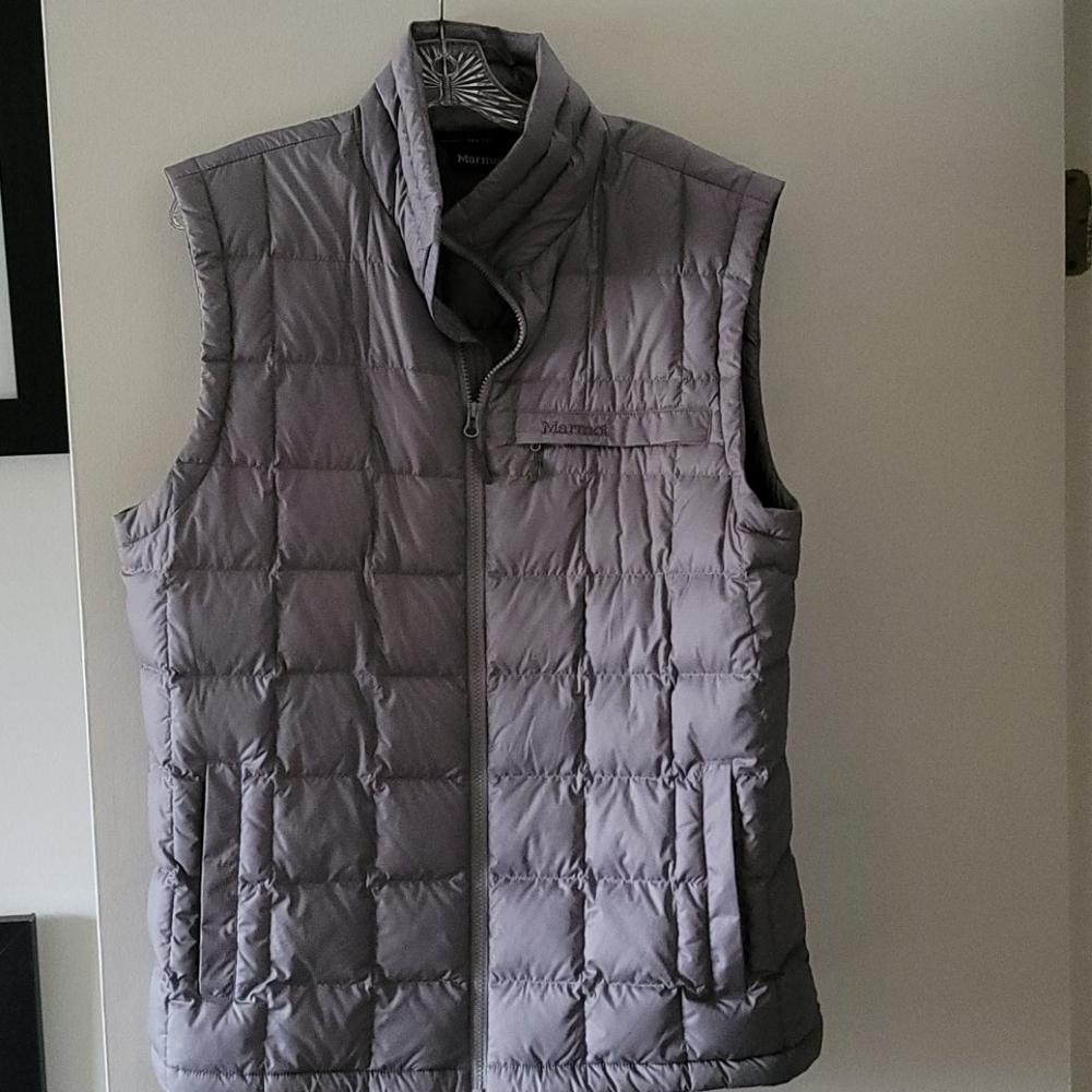 Gray puffy vest
